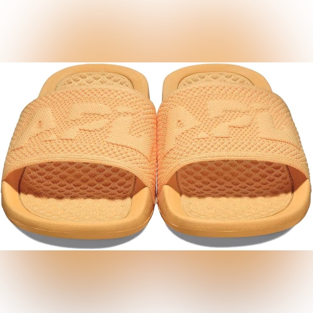 APL Big Logo TechLoom Slides Mango Orange Knit Sport Sandals NIB Size 7 - Picture 8 of 8